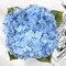 Luxury PU Fake Flowers in Vase with Faux Water, Blue Real Touch Hydrangea Artificial Flowers with Glass Vase for Office Home Dining Room Centerpiece Table Decorations